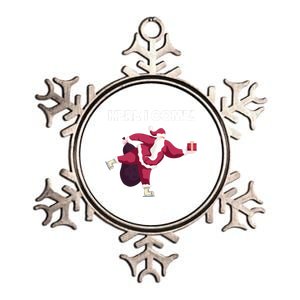 Here I Come Funny Ice Skating Beginner Santa Claus Lover Great Gift Metallic Star Ornament