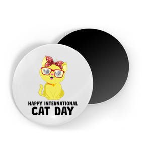 Happy International Cat Day Celebration Graphic Magnet