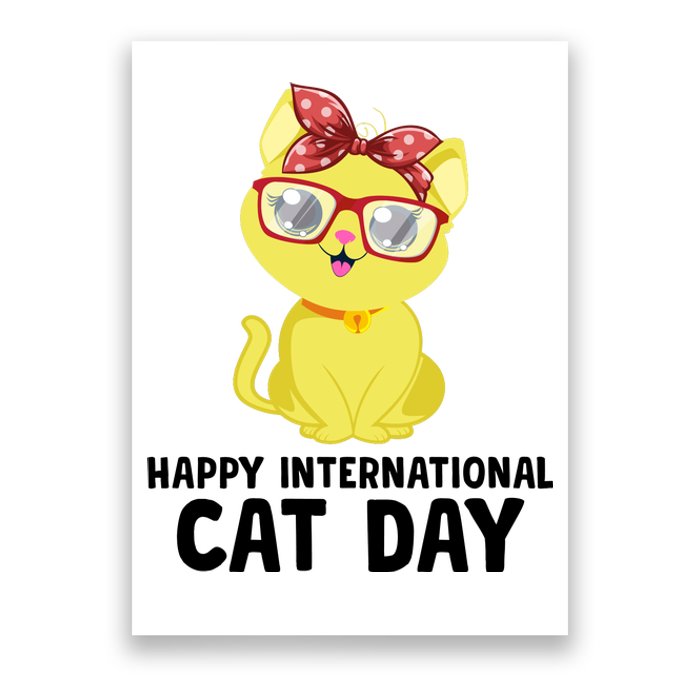 Happy International Cat Day Celebration Graphic Poster