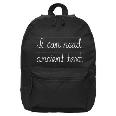 Handwriting I Can Read Ancient Text Funny Cursive Writing 16 in Basic Backpack