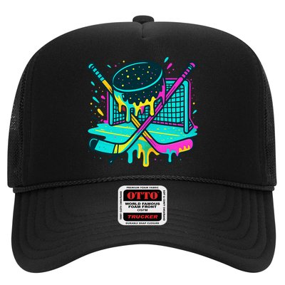 Hockey Ice Cream Drip Trucker Hat