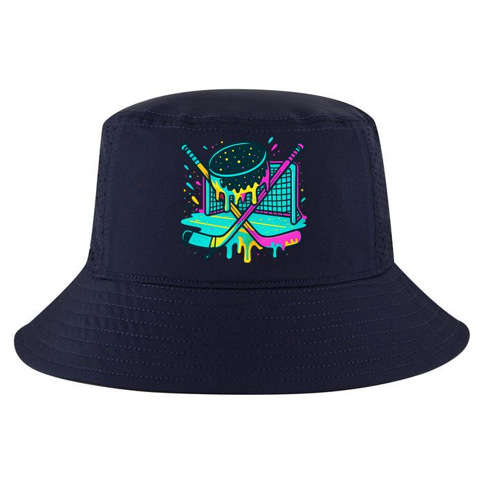 Hockey Ice Cream Drip Cool Comfort Performance Bucket Hat