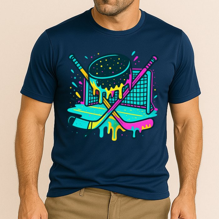 Hockey Ice Cream Drip Cooling Performance Crew T-Shirt
