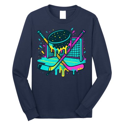 Hockey Ice Cream Drip Long Sleeve Shirt