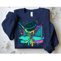 Hockey Ice Cream Drip Sweatshirt