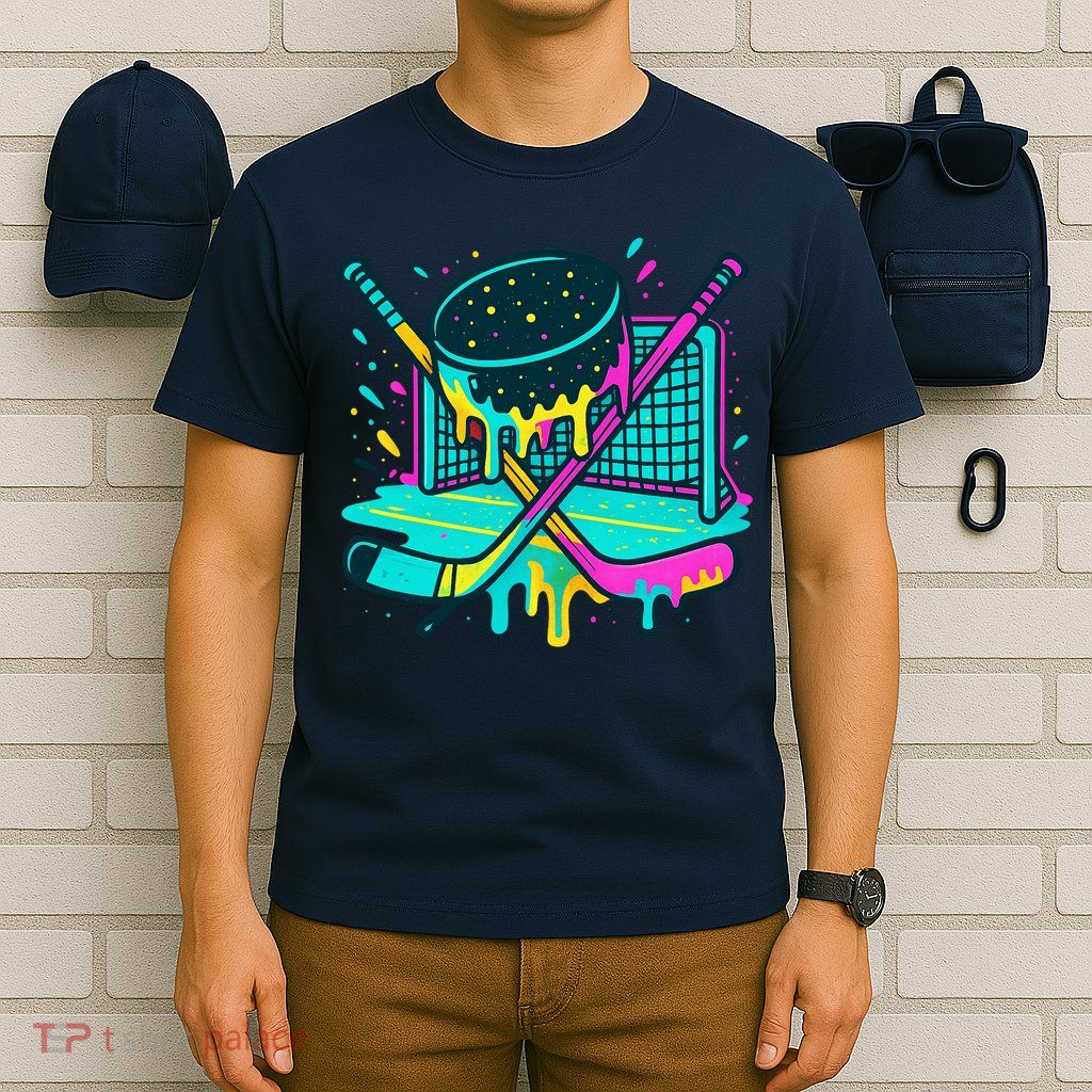 Hockey Ice Cream Drip T-Shirt