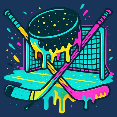 Hockey Ice Cream Drip T-Shirt