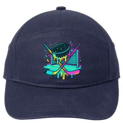 Hockey Ice Cream Drip 7-Panel Snapback Hat