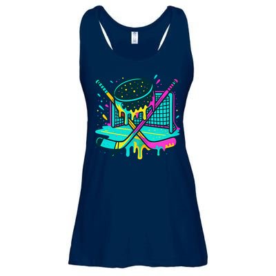Hockey Ice Cream Drip Ladies Essential Flowy Tank