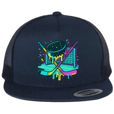 Hockey Ice Cream Drip Flatbill Hat