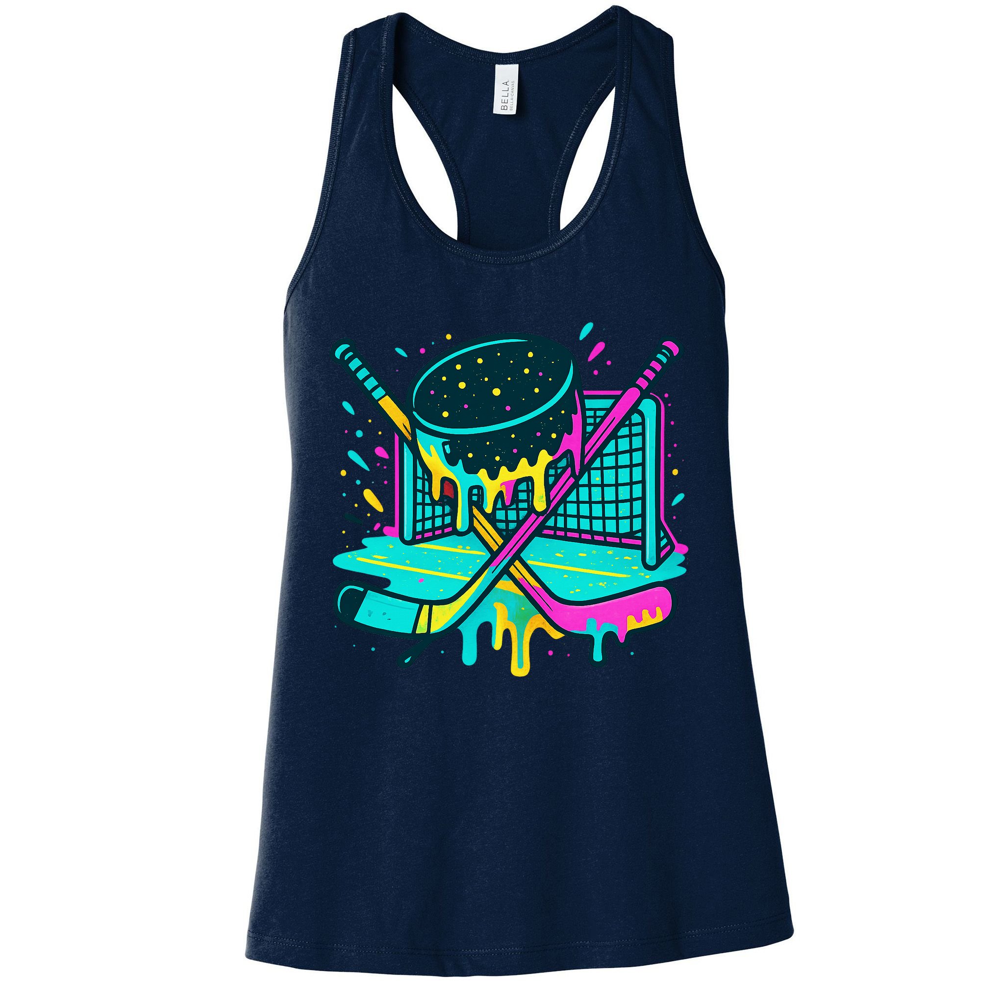Hockey Ice Cream Drip Womens Tank Top