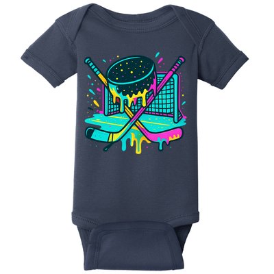 Hockey Ice Cream Drip Baby Bodysuit