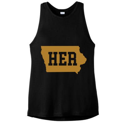 Her Iowa Clark Iowa Basketball Ladies PosiCharge Tri-Blend Wicking Tank