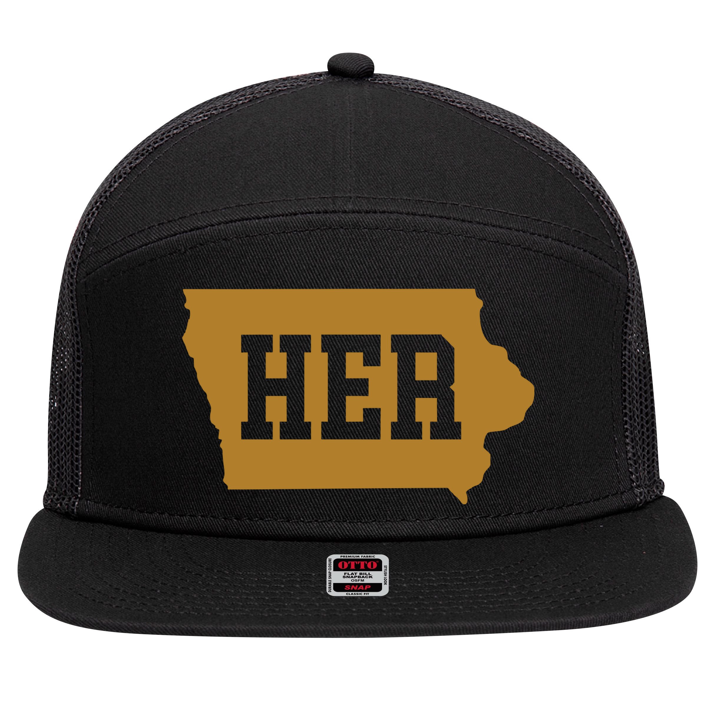 Her Iowa Clark Iowa Basketball 7 Panel Mesh Trucker Snapback Hat