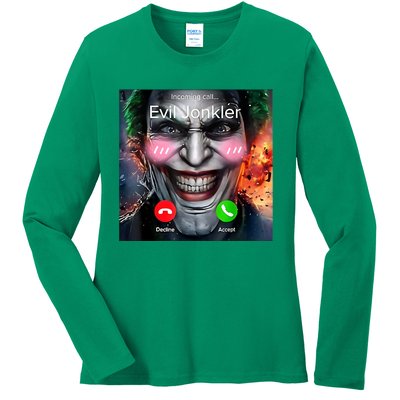 Horror Incoming Call From Evil Jonkler Ladies Long Sleeve Shirt