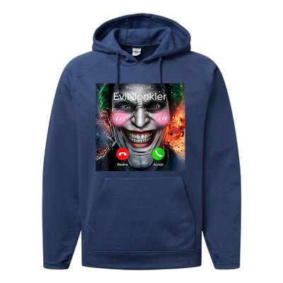 Horror Incoming Call From Evil Jonkler Performance Fleece Hoodie