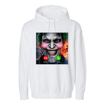 Horror Incoming Call From Evil Jonkler Garment-Dyed Fleece Hoodie