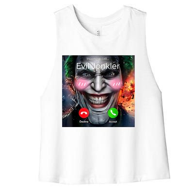 Horror Incoming Call From Evil Jonkler Women's Racerback Cropped Tank