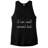 Handwriting I Can Read Ancient Text Funny Cursive Writing Gift Ladies PosiCharge Tri-Blend Wicking Tank