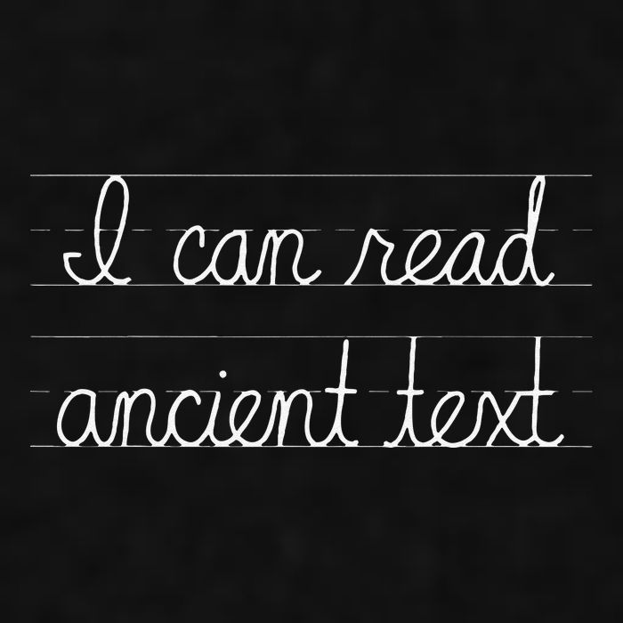 Handwriting I Can Read Ancient Text Funny Cursive Writing Gift Ladies PosiCharge Tri-Blend Wicking Tank