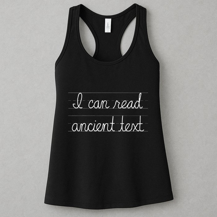 Handwriting I Can Read Ancient Text Funny Cursive Writing Gift Womens Tank Top