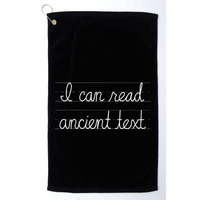 Handwriting I Can Read Ancient Text Funny Cursive Writing Gift Golf Towel