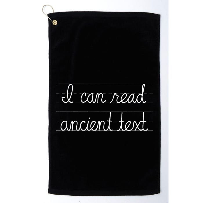Handwriting I Can Read Ancient Text Funny Cursive Writing Gift Golf Towel