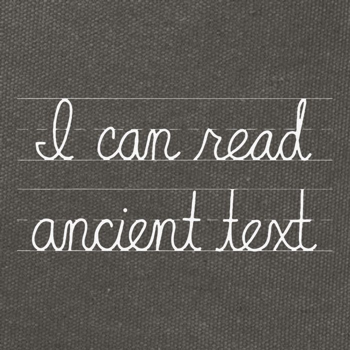 Handwriting I Can Read Ancient Text Funny Cursive Writing Gift Cotton Canvas Backpack