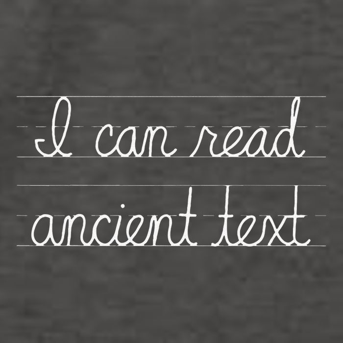 Handwriting I Can Read Ancient Text Funny Cursive Writing Gift Vector Backpack