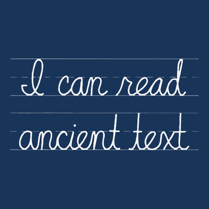 Handwriting I Can Read Ancient Text Funny Cursive Writing Gift Infant Baby Jersey Bodysuit