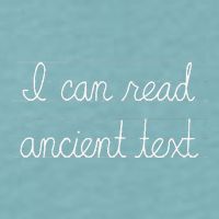 Handwriting I Can Read Ancient Text Funny Cursive Writing Gift Sueded Cloud Jersey T-Shirt