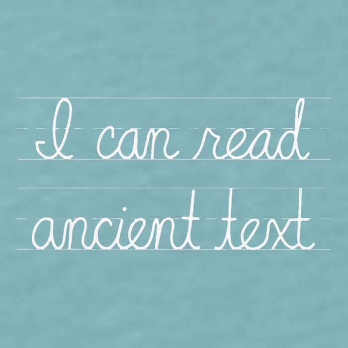 Handwriting I Can Read Ancient Text Funny Cursive Writing Gift Sueded Cloud Jersey T-Shirt