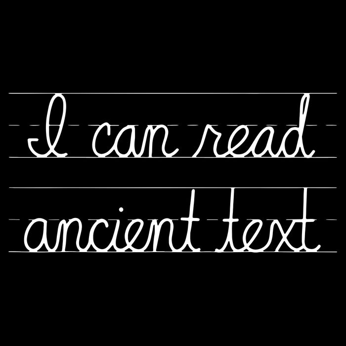 Handwriting I Can Read Ancient Text Funny Cursive Writing Full-Length Apron With Pockets