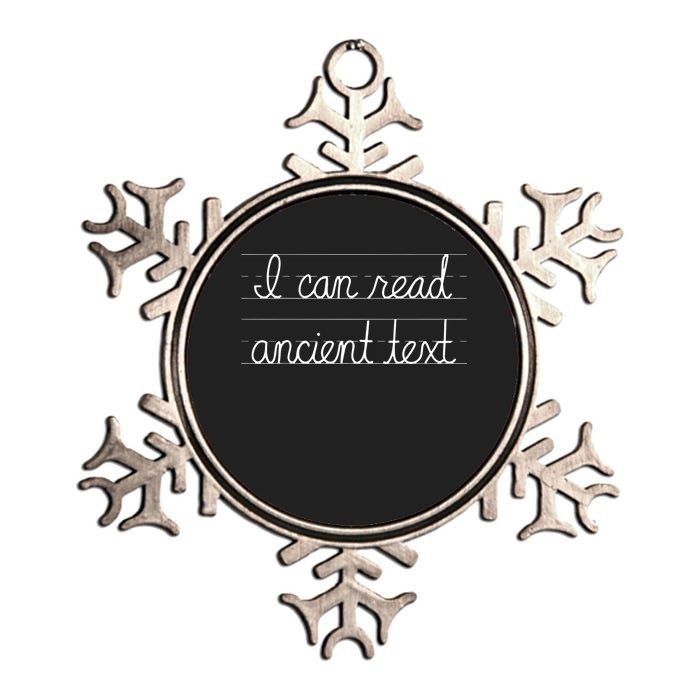 Handwriting I Can Read Ancient Text Funny Cursive Writing Metallic Star Ornament