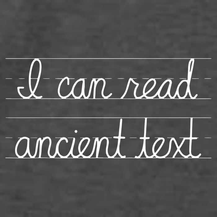 Handwriting I Can Read Ancient Text Funny Cursive Writing Vector Backpack