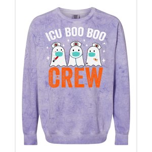 Halloween ICU Costume Nurse Boo Boo Crew Ghost Colorblast Crewneck Sweatshirt