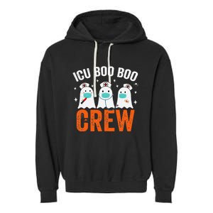 Halloween ICU Costume Nurse Boo Boo Crew Ghost Garment-Dyed Fleece Hoodie