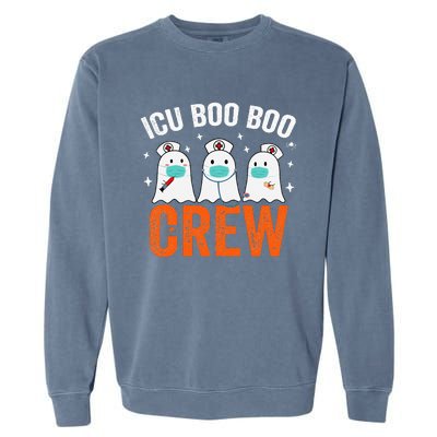 Halloween ICU Costume Nurse Boo Boo Crew Ghost Garment-Dyed Sweatshirt