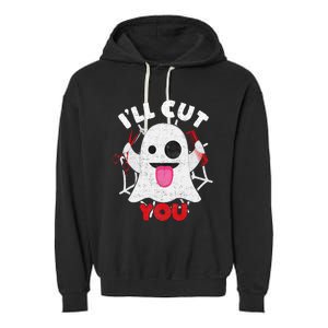 Hairdresser Ill Cut You Hairstylist Halloween Ghost Boo Garment-Dyed Fleece Hoodie