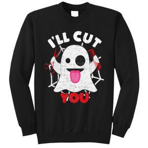 Hairdresser Ill Cut You Hairstylist Halloween Ghost Boo Sweatshirt