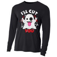 Hairdresser Ill Cut You Hairstylist Halloween Ghost Boo Cooling Performance Long Sleeve Crew