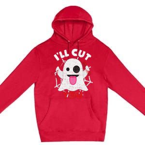 Hairdresser Ill Cut You Hairstylist Halloween Ghost Boo Premium Pullover Hoodie