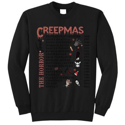 Horror Icons Christmas Creepmas Christmas Horror Goth Tall Sweatshirt