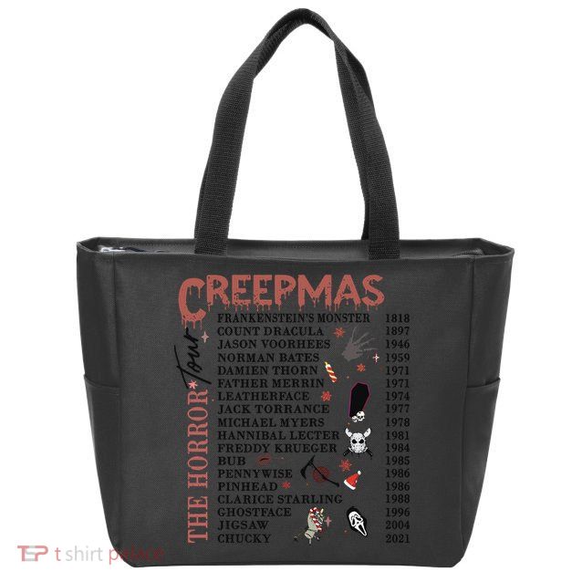 Horror Icons Christmas Creepmas Christmas Horror Goth Zip Tote Bag