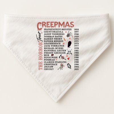 Horror Icons Christmas Creepmas Christmas Horror Goth USA-Made Doggie Bandana