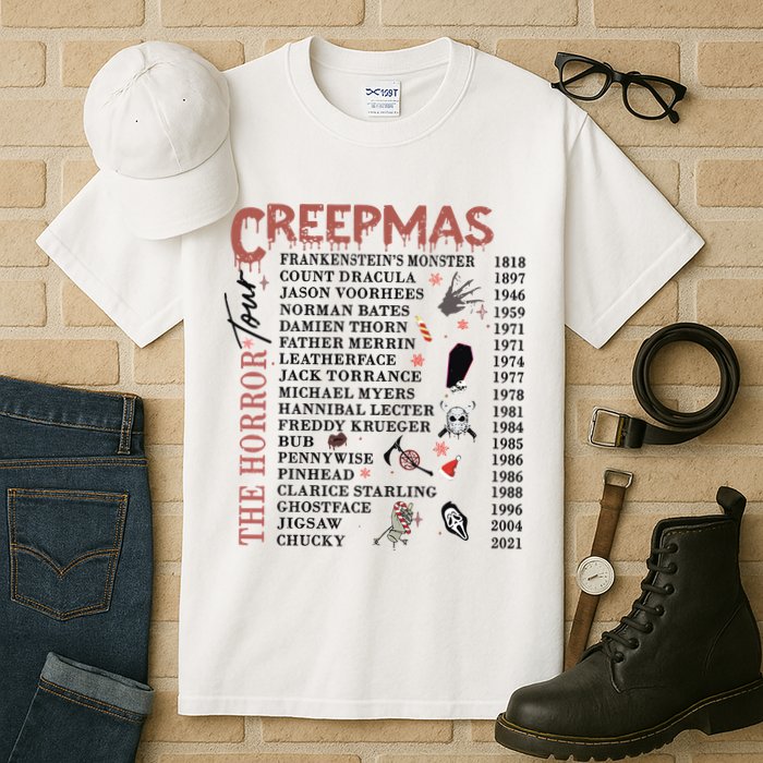 Horror Icons Christmas Creepmas Christmas Horror Goth Tall T-Shirt