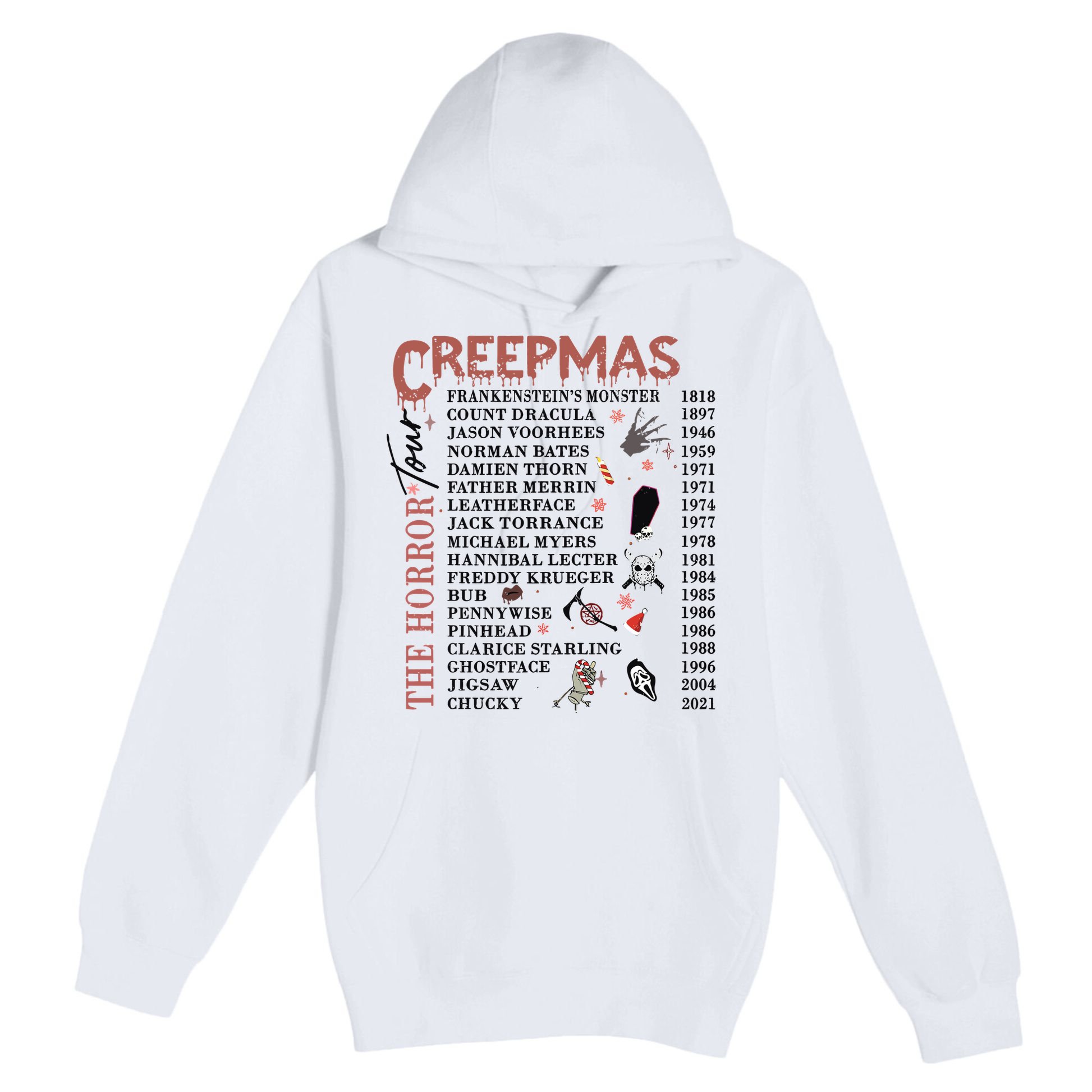 Horror Icons Christmas Creepmas Christmas Horror Goth Premium Pullover Hoodie