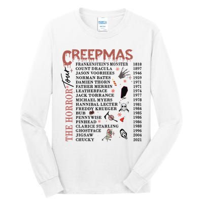 Horror Icons Christmas Creepmas Christmas Horror Goth Tall Long Sleeve T-Shirt
