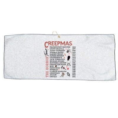 Horror Icons Christmas Creepmas Christmas Horror Goth Large Microfiber Waffle Golf Towel