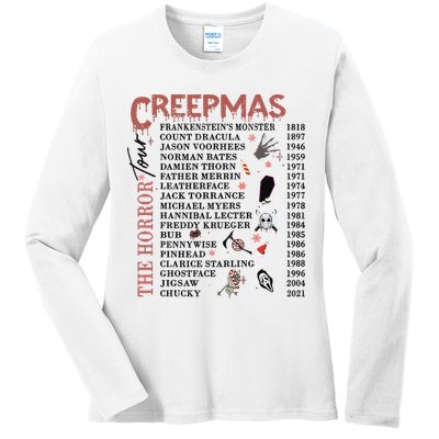 Horror Icons Christmas Creepmas Christmas Horror Goth Ladies Long Sleeve Shirt